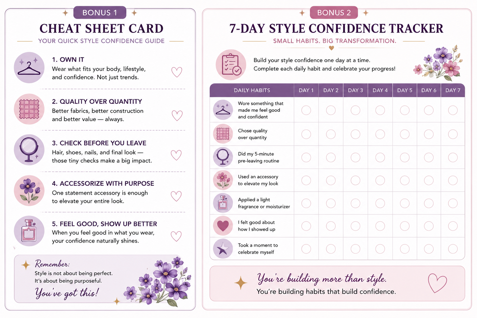 7-Day Look-Put-Together Challenge tracker